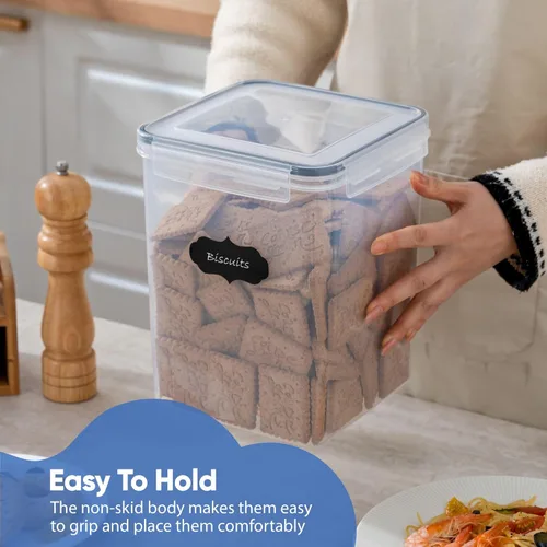 Miniatura 4 de Chef's Path - Grandes contenedores herméticos de almacenamiento de alimentos con tapas, paquete de 6, 3 piezas de 6.5 L y 3 piezas de 5.2 L