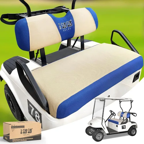 Miniatura 14 de 10L0L Golf Cart Seat Covers, Super Comfort Cooler Than Vinyl Seat Cover, Front and Rear Seat Cover for Yamaha EZGO Club Car, No Drilling Breathable