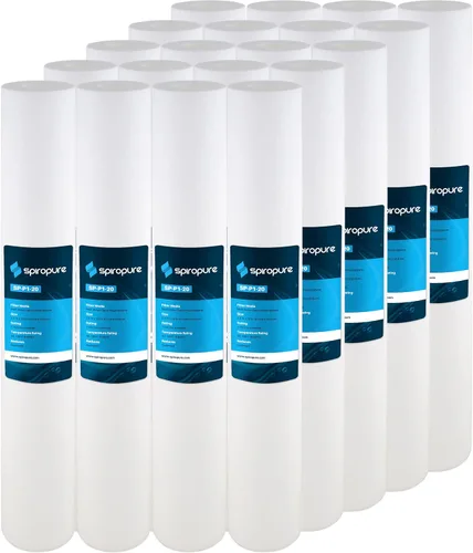 Miniatura 15 de SpiroPure SP-P10-20 20x2.5 Cartucho de filtro de agua de sedimento de polipropileno fundido fundido de 10 micrones SDC-25-2010 (caja de 20)