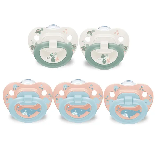 Miniatura 7 de NUK Cómodos chupetes de ortodoncia para 0 a 6 meses, sin BPA, paquete de 5, diseño suave y duradero para la comodidad del bebé