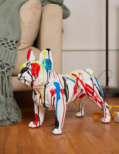 Miniatura 7 de Estatua de Bulldog Escultura Decoración Moderna Estatua de Animal Estatua Regalos para el Hogar Centro de Mesa Artesanías Polyresin Arts 19.7 in