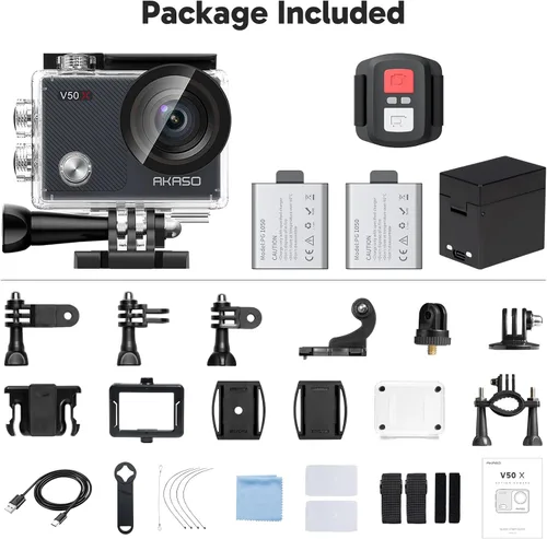 Miniatura 8 de AKASO V50X. Cámara de acción WiFi nativa 4K30fps con pantalla táctil EIS 4X Zoom, resistente al agua hasta 40 metros, soporte para cámara