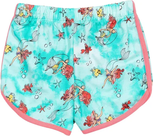 Miniatura 4 de Disney Frozen Moana Princess Tiana - Conjunto de camiseta con peplum floral y pantalones cortos de felpa francesa para niños pequeños a grandes
