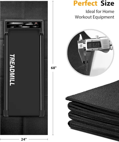 Miniatura 2 de Alfombrilla plegable de goma para caminadora, alfombrilla para bicicleta estática con absorción de impactos impermeable, antideslizante, tapete