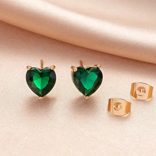 Miniatura 7 de Aretes de cristal austriaco con forma de corazón para mujer, joyería hipoalergénica de plata de ley 925
