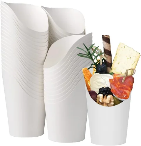 Miniatura 6 de KINGZHUO 50 unidades de papas fritas de 14 onzas, tazas de charcutería, desechables, para llevar, para fiestas, hornear, gofres, cajas de palomitas