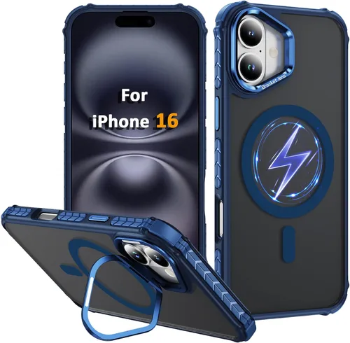 Miniatura 10 de i Phone 13 - Funda para iPhone 14, compatible con carga inalámbrica MagSafe, resistente, a prueba de golpes, soporte ajustable, color rojo mate