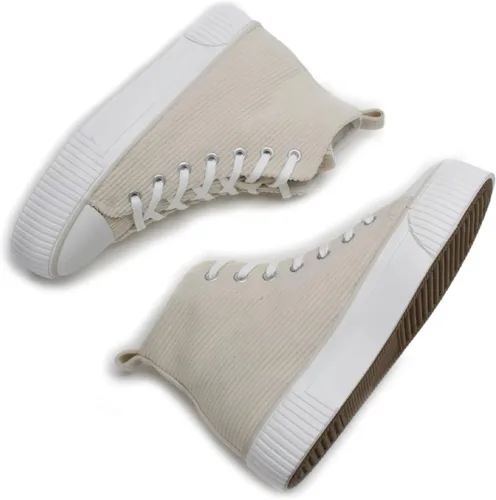 Miniatura 7 de PepStep Women's Fashion Platform High Top Sneakers, Cute Corduroy or Faux Lamb's Fur UpperMemory Foam Insole,Trendy Slim Shoe Lace