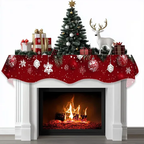 Miniatura 27 de BVBOX Bufanda Decorativa para Repisa de Chimenea Navideña, Cubierta Corredor para Repisa de Chimenea de Navidad e Invierno