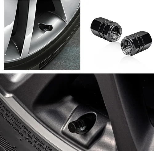Miniatura 6 de Ziciner 12 tapas de vástago de válvula de neumático de automóvil, cubiertas de válvula de rueda de aleación de aluminio con junta tórica de goma