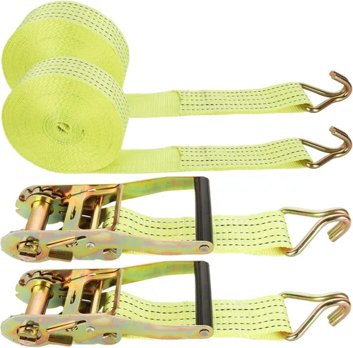 Miniatura 8 de Paquete de 2 correas de amarre de trinquete, 2 pulgadas x 33 pies, 10,000 libras de resistencia a la rotura, correas de amarre de carga resistentes