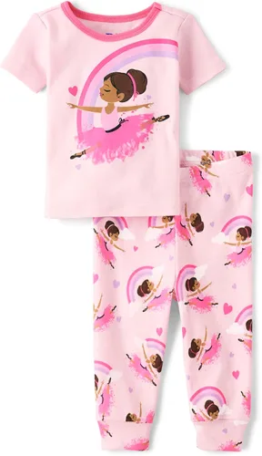 Miniatura 6 de The Children's Place Conjunto de pijama de 2 piezas de camiseta de manga corta y pantalones de ajuste cómodo, 100% algodón, para bebés y niños