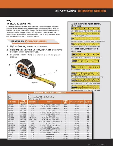 Miniatura 2 de Keson Cinta métrica, 5/8 pulgadas x 12 pies, cromo/negro (PG1812)