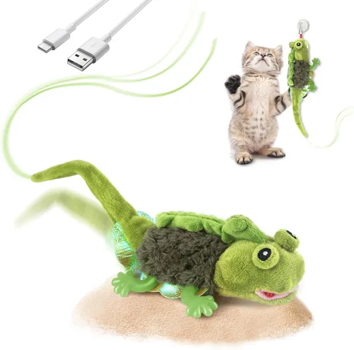 Miniatura 9 de Migipaws Juguetes para Gatos, Lagarto con Ala que Chisporrotea Activado por Toque para Gatito con Hierba Gatera para Gatos de Interior, Recargable