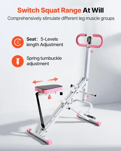 Miniatura 4 de VEVOR Squat Machine, Deep Squat Rowing Machine for Home, Easy Setup & Foldable Exercise Equipment, Glute Trainer Machine with 2/3 High-Strength