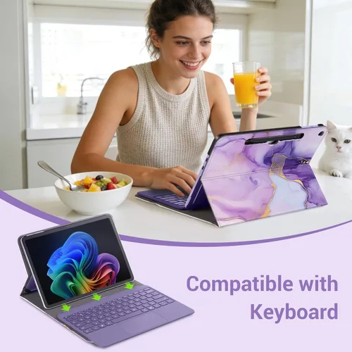 Miniatura 4 de CoBak Funda para Microsoft Surface Pro de 12" (2025), Premium Business Cover con soporte multiángulo, soporte para lápiz capacitivo integrado