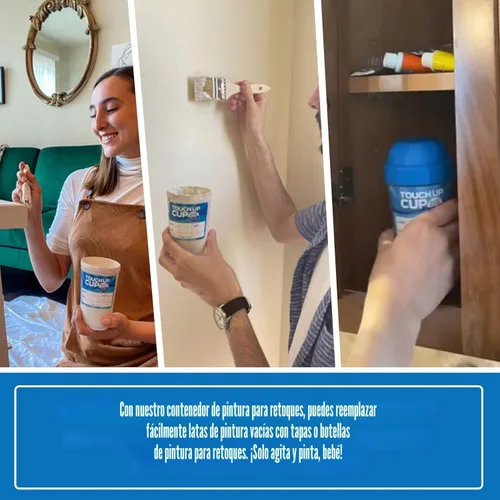 Miniatura 4 de Touch Up Cup Contenedores de almacenamiento de pintura de plástico vacíos con tapas para pintura sobrante, retoques, como se ve en los productos