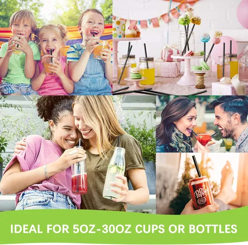 Miniatura 6 de 100 popotes desechables de ácido poliláctico sin plástico, pajitas biodegradables a base de plantas de maíz, sin BPA, compostables, pajitas