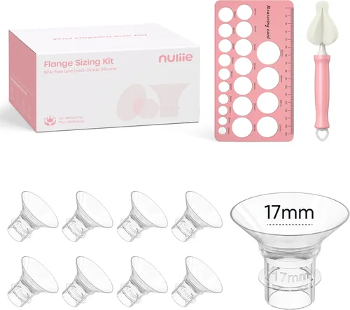 Miniatura 15 de Nuliie Kit de tamaño de brida 3 en 1 de 13/15/17/19/0.827 in para brida/escudo de extractor de leche doble eléctrico de 0.945 in, 10 piezas