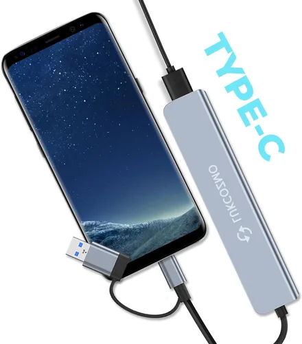 Miniatura 5 de LUKCOZMO Hub USB Hub USB C Divisor USB 7 en 1 Extensor USB con 4 puertos USB, 1 puerto USBC, lector de tarjetas TF/SD, salida de audio compatible
