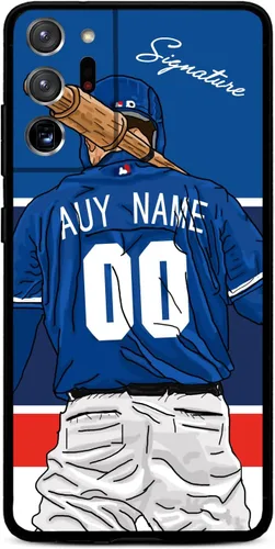 Miniatura 28 de Funda de béisbol personalizada con nombre y número para Samsung Galaxy Note 20/20 Ultra 10 Pro Note 9 8, silicona líquida con protección de cámara