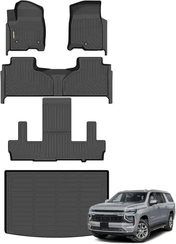 Miniatura 78 de Alfombrillas de TPE para Toyota Highlander 2014-2019 7 y 8 asientos, protección para todo tipo de clima, forros de piso de automóvil resistentes
