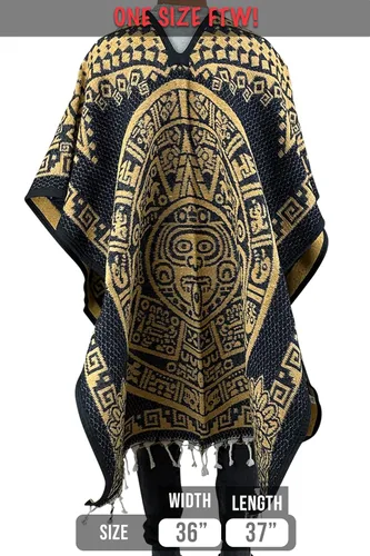 Miniatura 2 de ShirtBANC Manta Mexicana Poncho Calendario Azteca Cultura México Serape