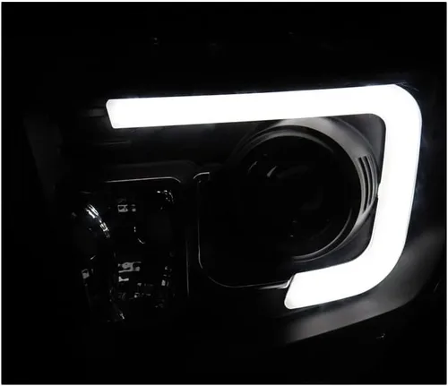 Miniatura 5 de Faros delanteros con proyector de tubo LED, color negro, compatible con camioneta Tundra 2014-2021