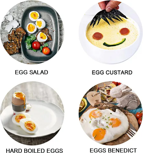 Miniatura 7 de VOBAGA Hervidor eléctrico de huevos, hervidor rápido de huevos con apagado automático para huevos suaves, medianos, duros, escalfados, al vapor