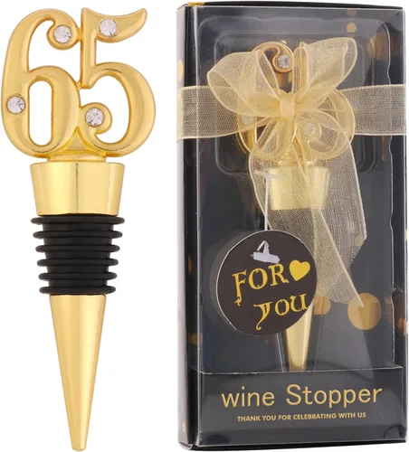 Miniatura 9 de Paquete de 24 recuerdos de fiesta de cumpleaños 50 para invitados, tapones para botellas de vino de 50 años con caja de regalo, tapones de vino