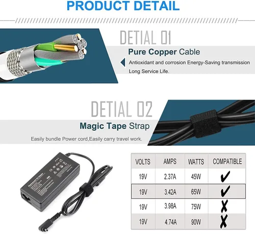 Miniatura 4 de Cargador de portátil de 65 W para Acer Aspire 1 3 GO 15 A115-32 A315-24P A315-24PT A315-58 A315-59 A315-23 A314-23P AG15-31P: A315-24P-R7VH 24