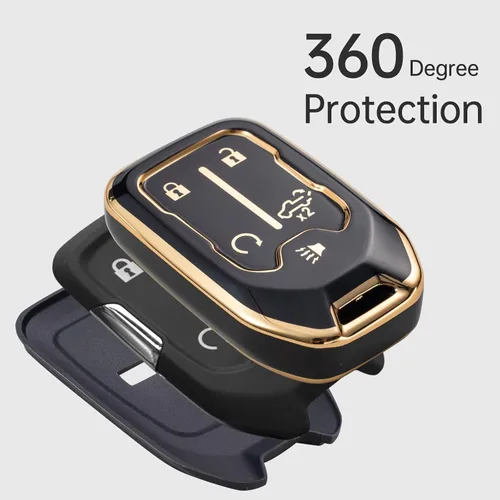 Miniatura 5 de Gematay Funda protectora para llave de automóvil GMC para Chevy Silverado GMC Sierra 1500 2500HD 3500HD 3500HD 2019-2022, color negro