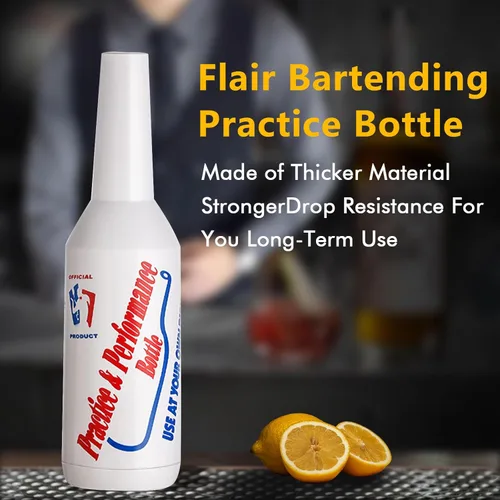 Miniatura 5 de SuproBarware 1 botella Flair de práctica de barman botellas de práctica de barman de 25 oz/25.4 fl oz, kit de barman de estilo blanco, barra