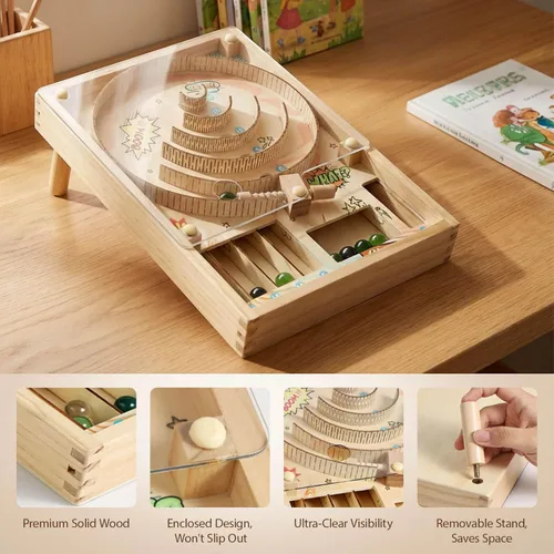 Miniatura 5 de Juegos familiares de Pinball Machine para niños Divertido juego de carreras de mármol para interiores y pelota Skee, juegos de mesa para fiestas