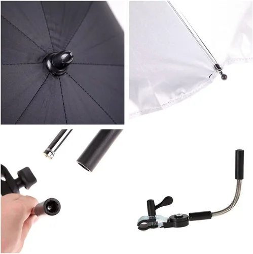 Miniatura 5 de Paraguas para sombrilla y sombrilla, cubierta de toldo de lluvia para cochecito de bebé, silla de ruedas, protección contra rayos UV Rosado