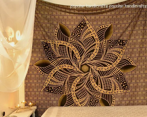 Miniatura 2 de Popular Handicrafts - Tapiz en degradé grande diseño de luna, mandala indio para colgar, decoración de pared hippie, colcha bohemia, multipropósito