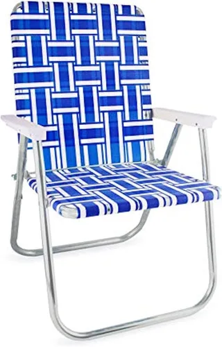 Silla de césped plegable Lawn Chair USA de aluminio para patio al aire libre | Sillas con correas resistentes para camping, deportes, playa, jardín