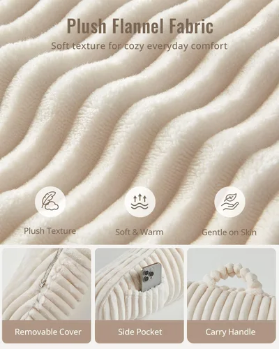 Miniatura 7 de Blissful Diary Almohada de lectura para sentarse en la cama, almohada de espalda de franela para adultos y niños, cojín de respaldo para sentarse