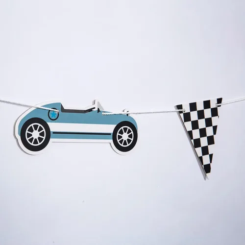 Miniatura 6 de Cartel de cumpleaños con temática de auto de carreras retro, decoración de fiesta de coche de carreras, decoración rápida de una fiesta para niños