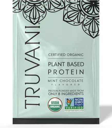 Miniatura 18 de Truvani Proteína vegana de guisante en polvo Matcha 0.71 oz de proteína orgánica a base de plantas 1 porción Keto Sin gluten y lácteos