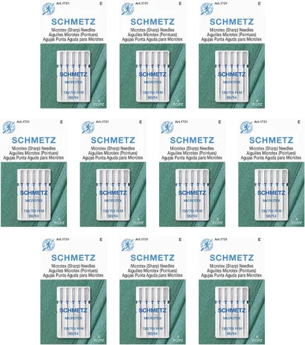 Miniatura 8 de SCHMETZ Microtex Agujas afiladas para máquina de coser, suministros de acolchado y costura, tamaño 90/14, tarjeta de 5 agujas, paquete de 1