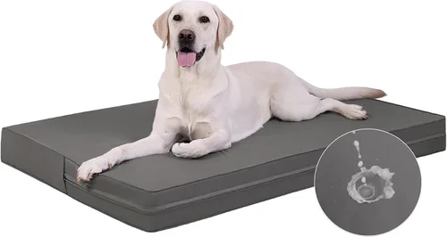 Miniatura 10 de Vonabem Cama Grande para Perro Impermeable Lavable Almohadilla XL para Jaula de 42 pulgadas, Camas para Mascotas de Cuero Duradero para Exteriores