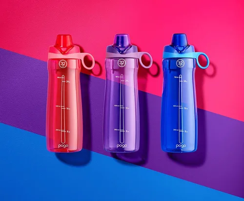 Miniatura 10 de Pogo Botella de agua de plástico sin bisfenol A con tapa con pico de 32 onzas, color azul atolón Azul (Blue Atoll)