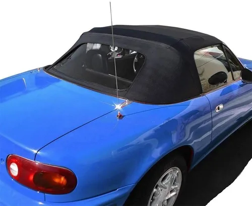 Compatible con Mazda Miata Convertible Top 2 Piezas Cremallera Estilo Fábrica con Ventana de Plástico 1990-2005 Negro