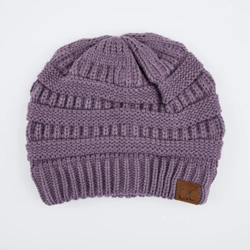 Miniatura 456 de C.C Trendy Warm Chunky Soft Stretch Cable Knit Beanie