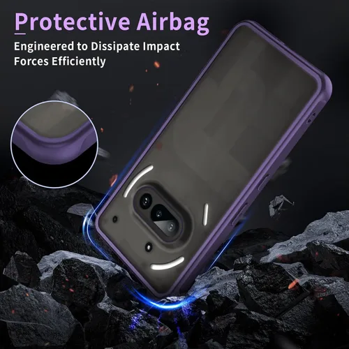 Miniatura 5 de Funda para Nothing Phone (3a), parte trasera de policarbonato duro mate translúcido y funda protectora de TPU suave con protección a prueba