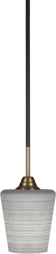 Miniatura 192 de Toltec Lighting Paramount - Mini colgante de 1 luz en acabado negro mate con cristal de arte perla de 7 pulgadas y estilo negro