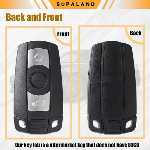Miniatura 7 de SUPALAND Llavero de entrada sin llave compatible con BMW 1 3 5 Series 325i, 328i, 330i, 335i, 525i, 528i, 530i, 535i, 550i, M3, X1, X4 y más 2007