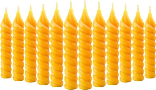 Miniatura 6 de DEYBBY Juego de 12 velas naturales de cera de abeja en espiral, pequeñas velas de cera de abeja orgánica sin goteo de 5 pulgadas, sin goteo