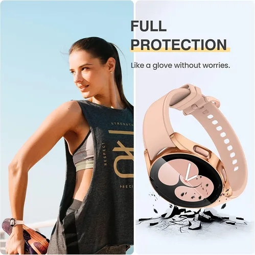 Miniatura 3 de Tensea Paquete de 2 fundas protectoras de pantalla para Samsung Galaxy Watch FE 2024/5 2022/4 2021 de 1.575 pulgadas, accesorios para la cara, funda